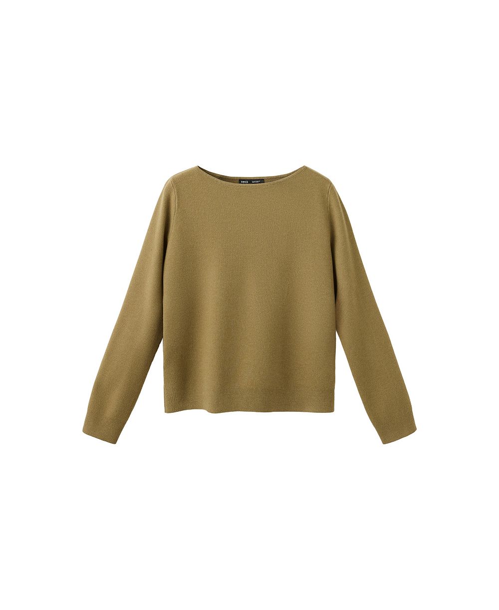 MANGO Women's Fine-Knit Boat-Neck Sweater