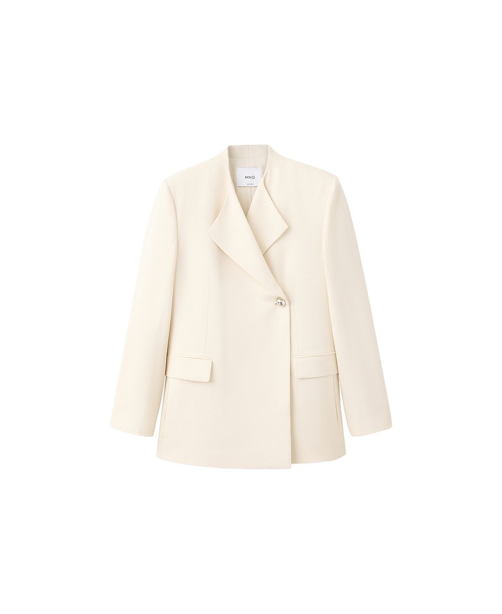MANGO Women's Notch Lapel Lined Suit Blazer