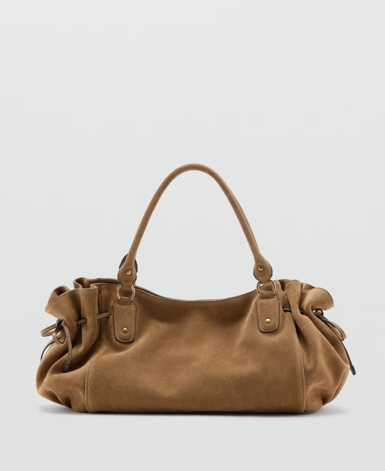 Mango Women's Starring Hailey Bieber Suede Shoulder Bag