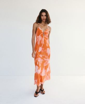 Платье Mango Women's Metallic Cutout Floral