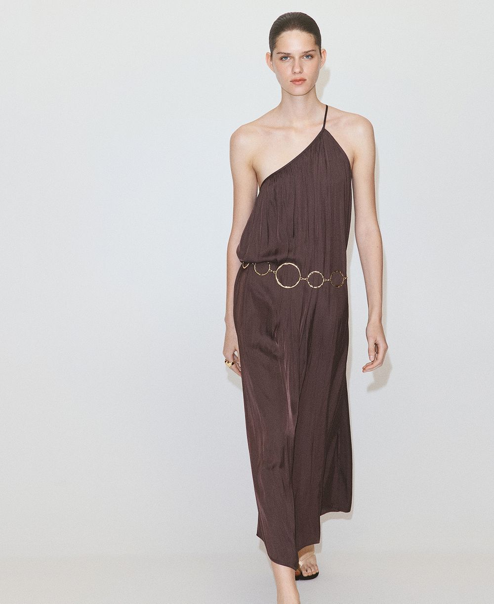 Платье Mango Women's Ruched Asymmetrical Pleated