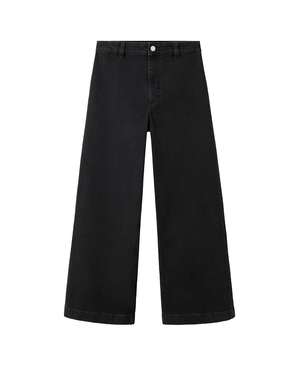 MANGO Women's Catherin High-Rise Culotte Jeans