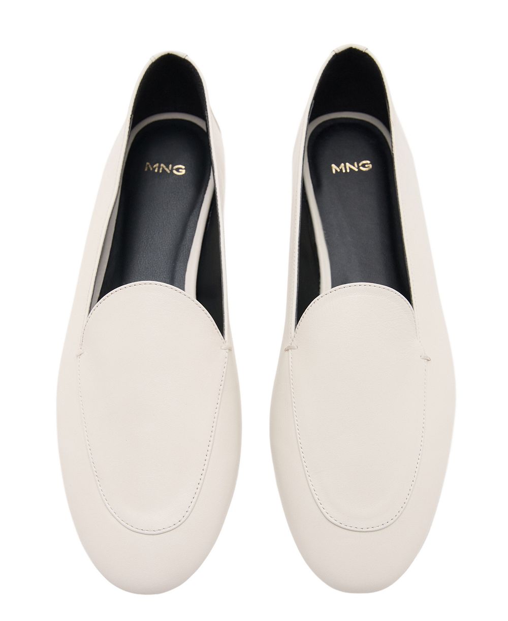 MANGO Women's Penny Leather Round-Toe Loafers