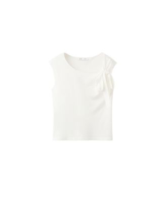 MANGO Women's Sleeveless Crewneck Bow-Detail Sweater