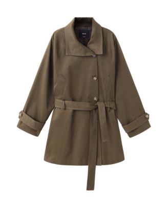MANGO Women's Mona Oversized Belted Midi Trench Coat