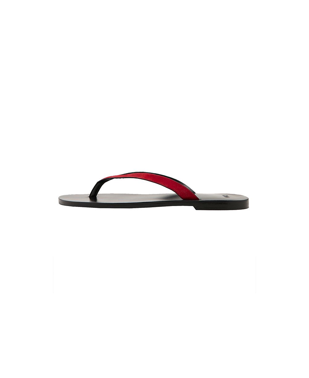 MANGO Women's Leather Straps Round-Toe Sandals