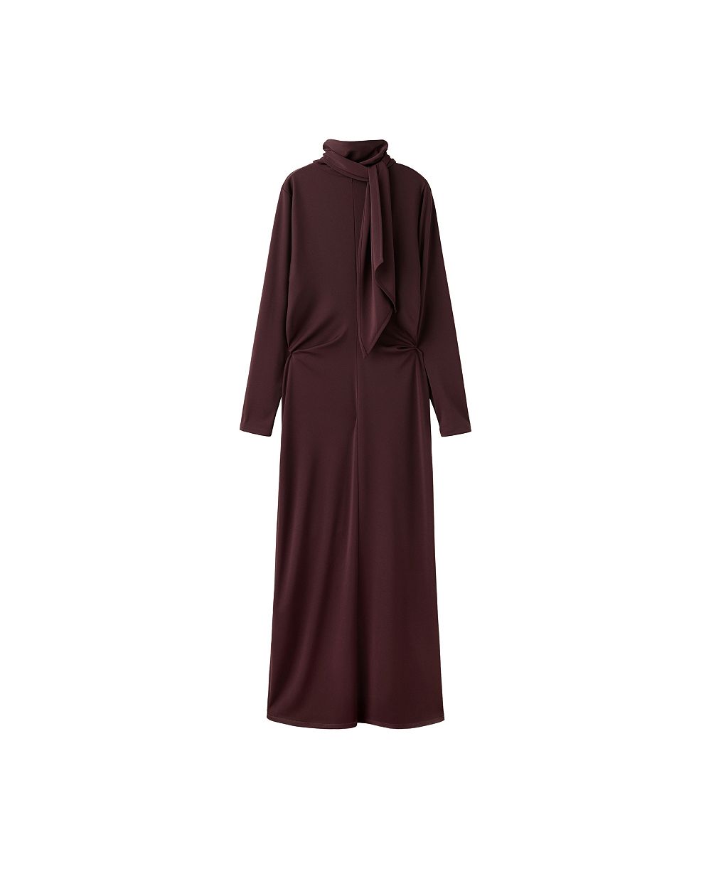 MANGO Women's Wraparound Lapel Collar Long-Sleeve Wrap Dress