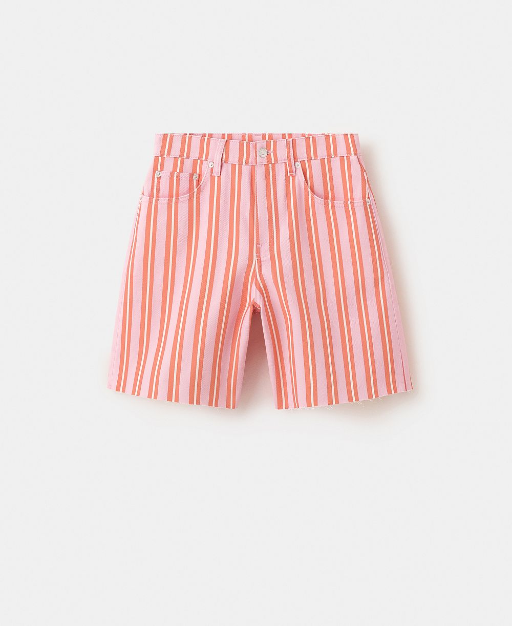 Mango Women's Straight-Fit Striped Bermuda Shorts