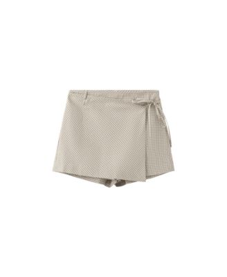 Женская клетчатая юбка-шорты Mango, 2.68" Inseam