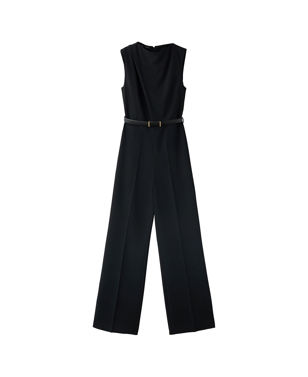 MANGO Women's Belted Straight-Fit Sleeveless Jumpsuit