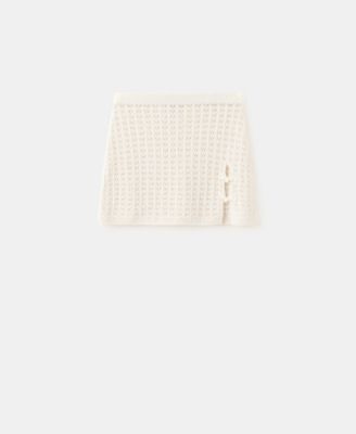 Mango Women's Short Crocheted Cotton Skirt