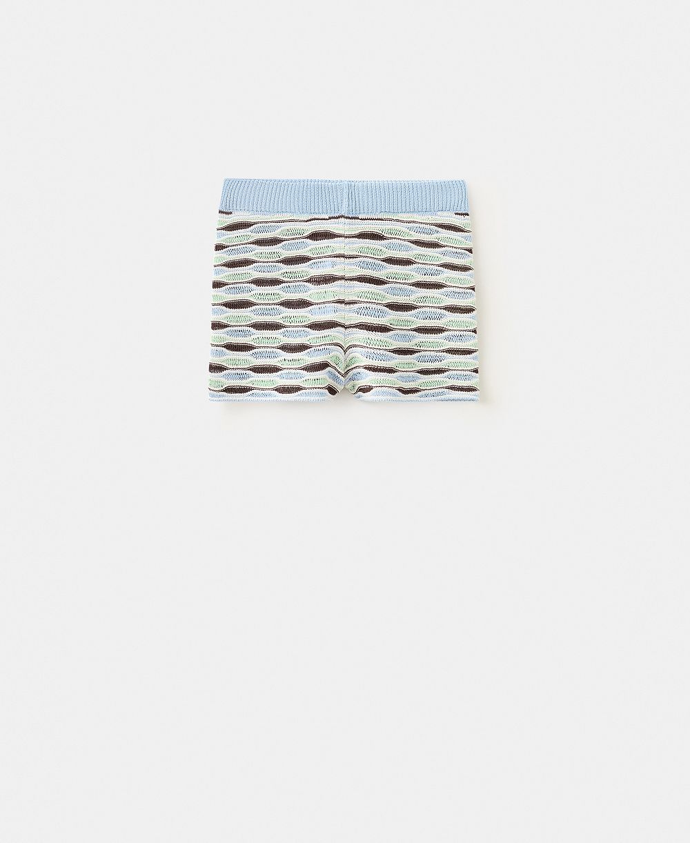Mango Women's Wavy Stripe Ribbed Knit Shorts
