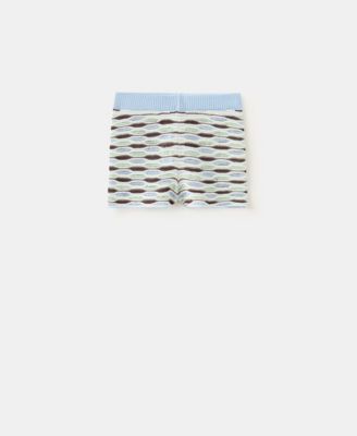 Женские трикотажные шорты Mango Women's Wavy Stripe Ribbed Knit
