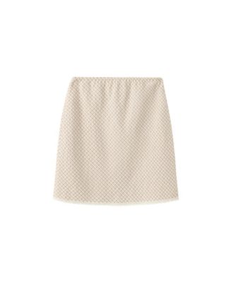 Mango Women's Plaid A-Line Lace Skirt