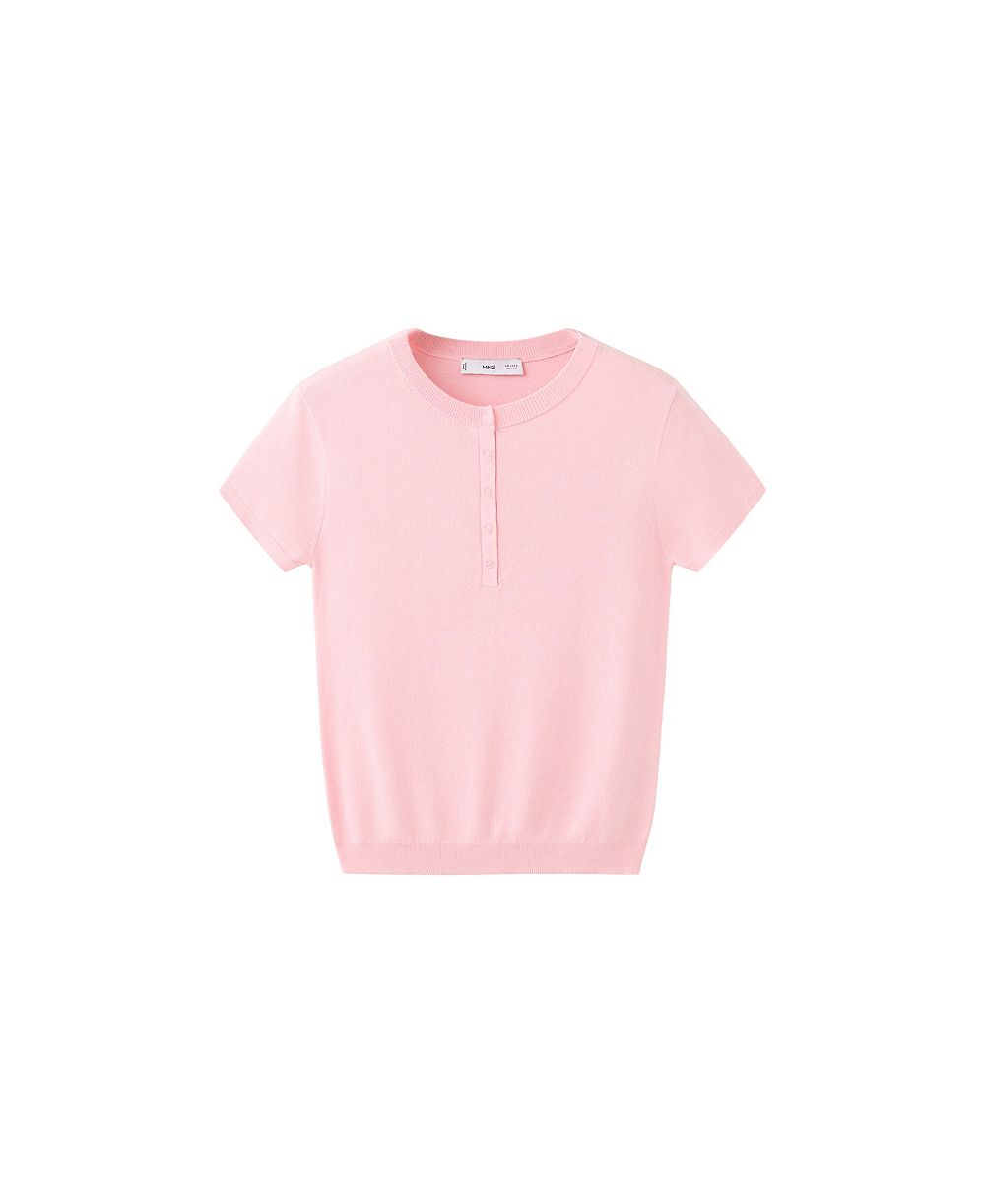 MANGO Women's Crew Neck Short-Sleeve Lightweight Sweater