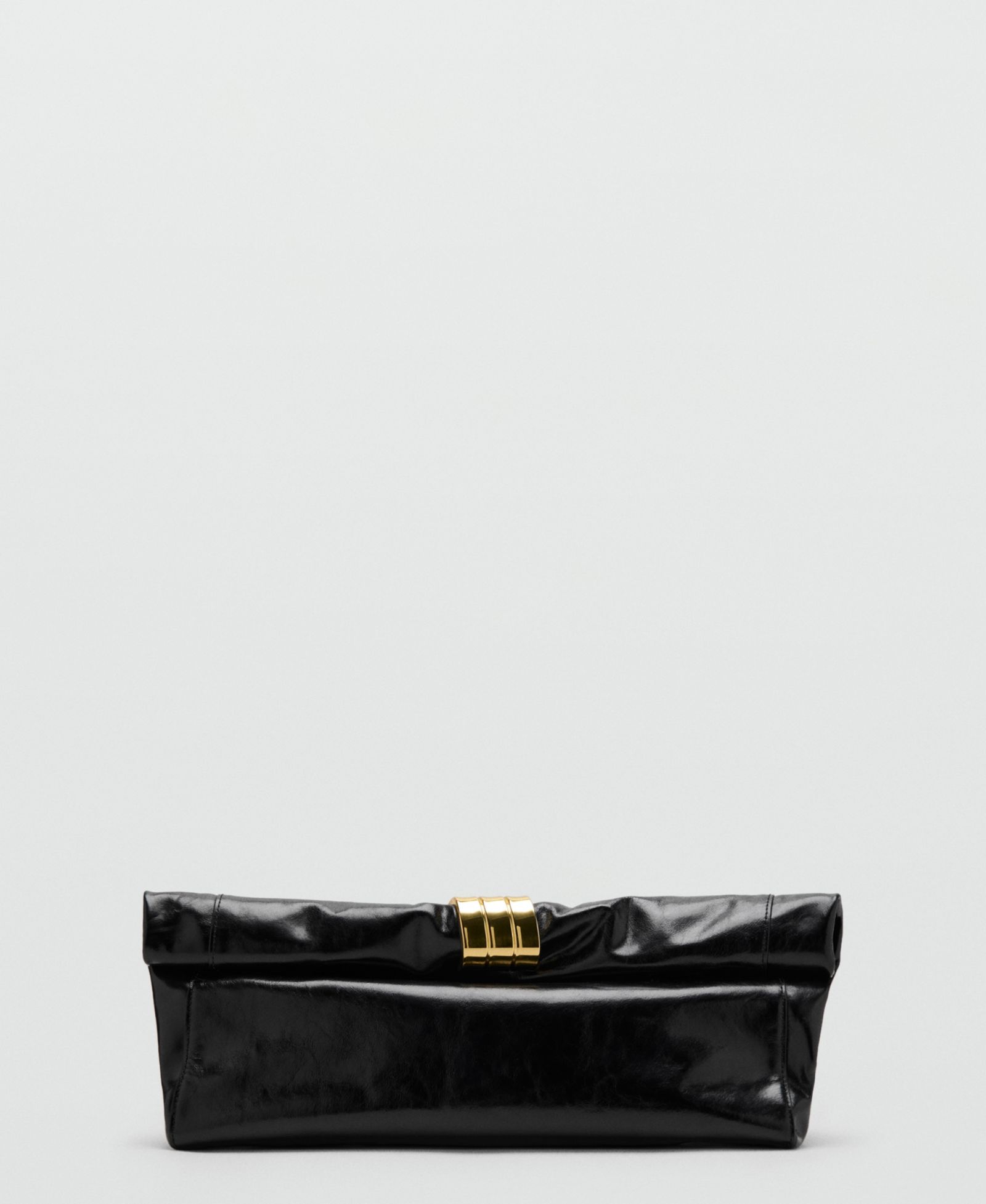 Mango Women's Starring Hailey Bieber Metal Detail Leather Handbag