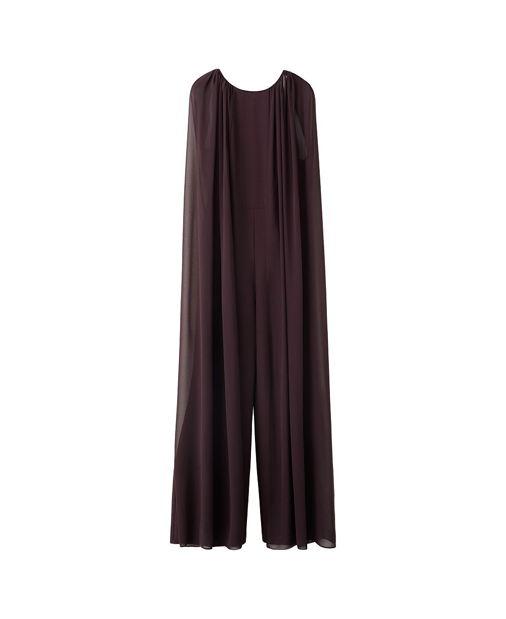 MANGO Women's Wide-Leg Cape Jumpsuit