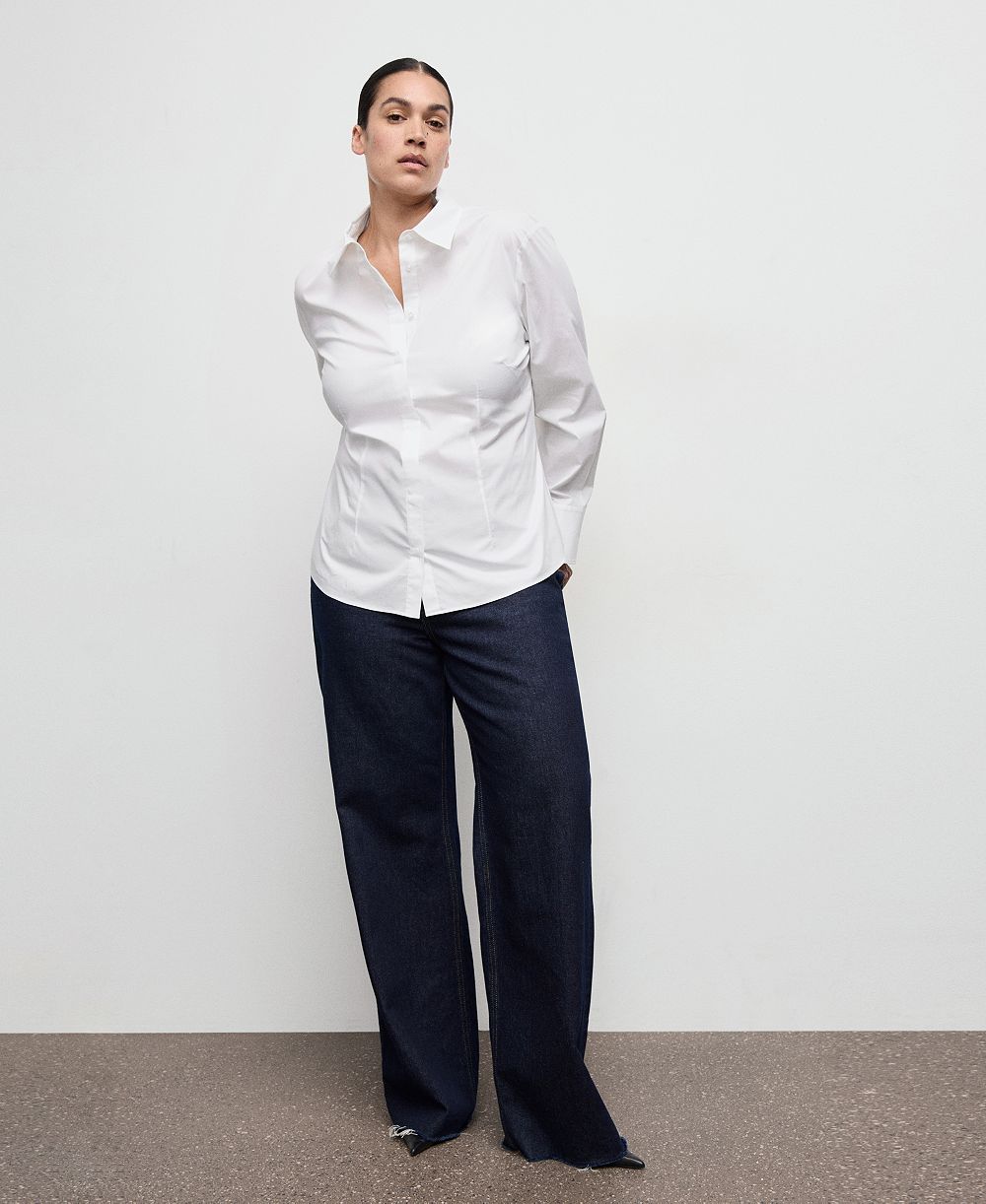 Женская рубашка Mango Poplin Slim-Fit
