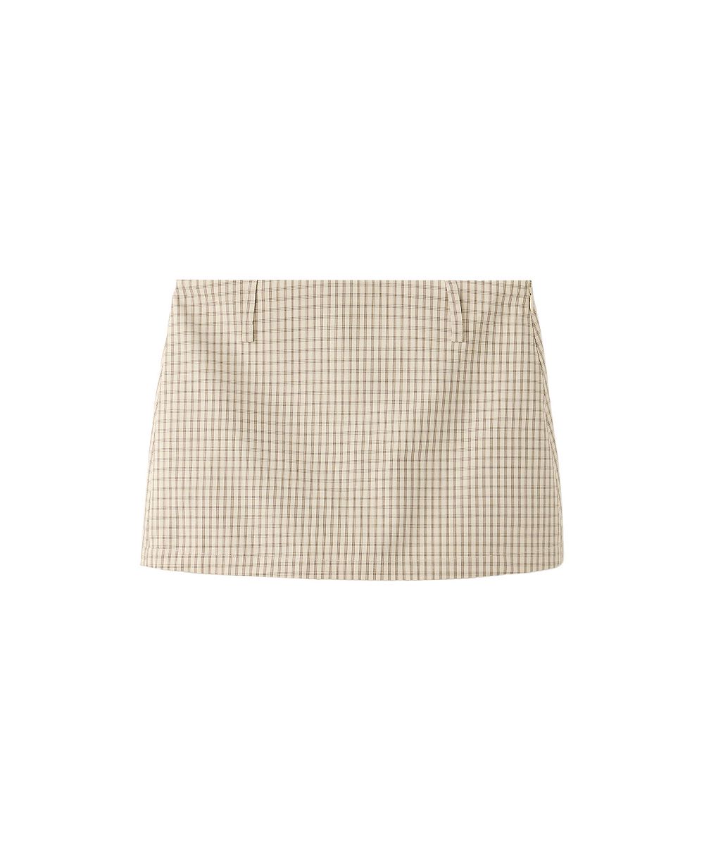 MANGO Women's Gingham Mini Cotton Skirt