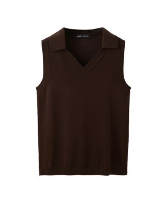 MANGO Women's V-Neck Sleeveless Knit Top