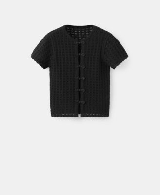 Mango Women's Toggles Openwork Knit Cardigan