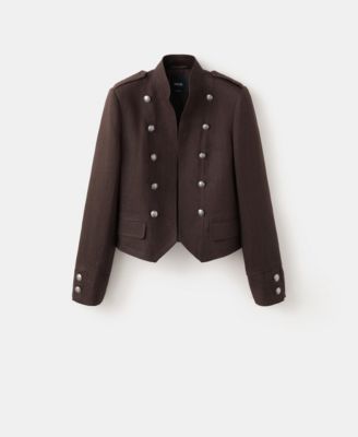 Mango Women's Buttons Linen Jacket
