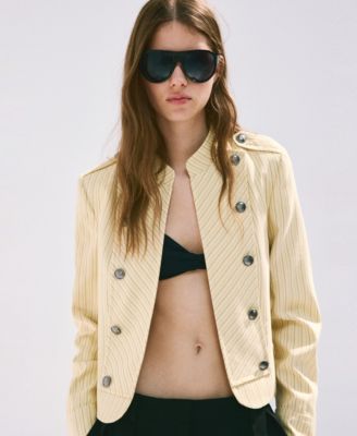 Mango Women's Buttons Pinstripe Jacket