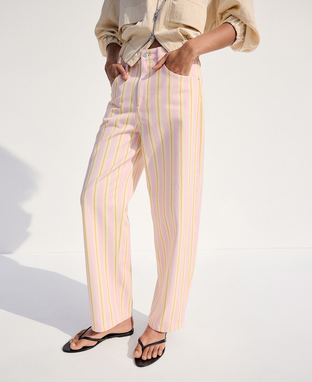 Женские джинсы Mango Striped Balloon Jeans