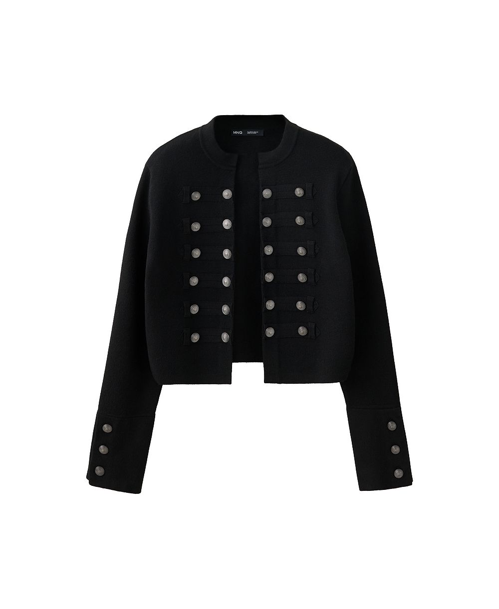 MANGO Women's Jafar Fine-Knit Cropped Jacket