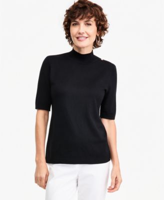 JM Collection женский свитер с коротким рукавом и воротником-стойкой, эксклюзив Macy's