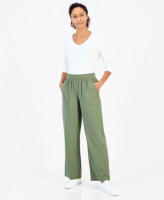 Style & Co Женские брюки с высокой посадкой, широкие драпированные брюки на резинке