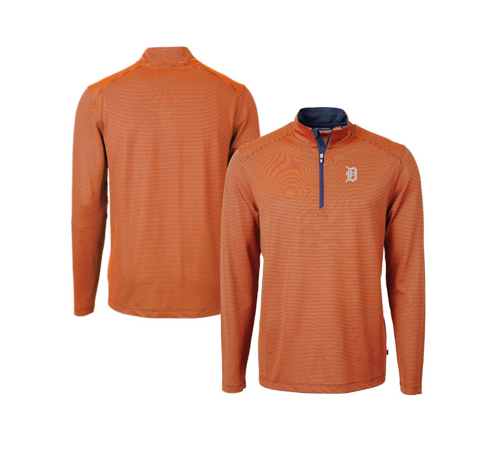 Cutter & Buck Мужской джемпер на молнии Detroit Tigers, оранжево-синий