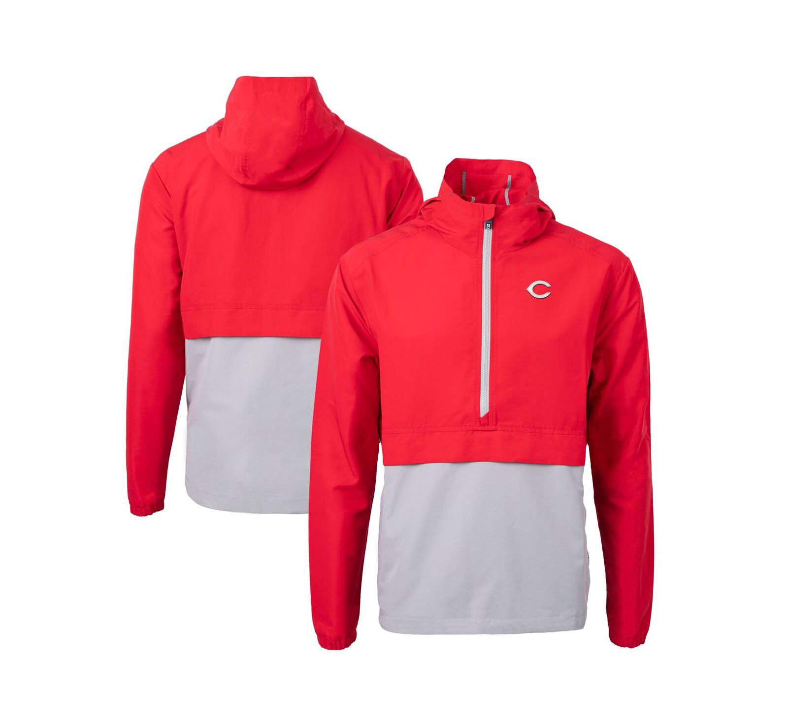 Мужская анорак-куртка Cutter & Buck Red/Gray Cincinnati Reds Charter Eco Half-Zip