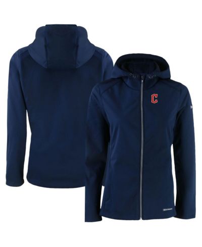Женская ветровка Cutter & Buck Navy Cleveland Guardians Evoke Eco Softshell Full-Zip Jacket