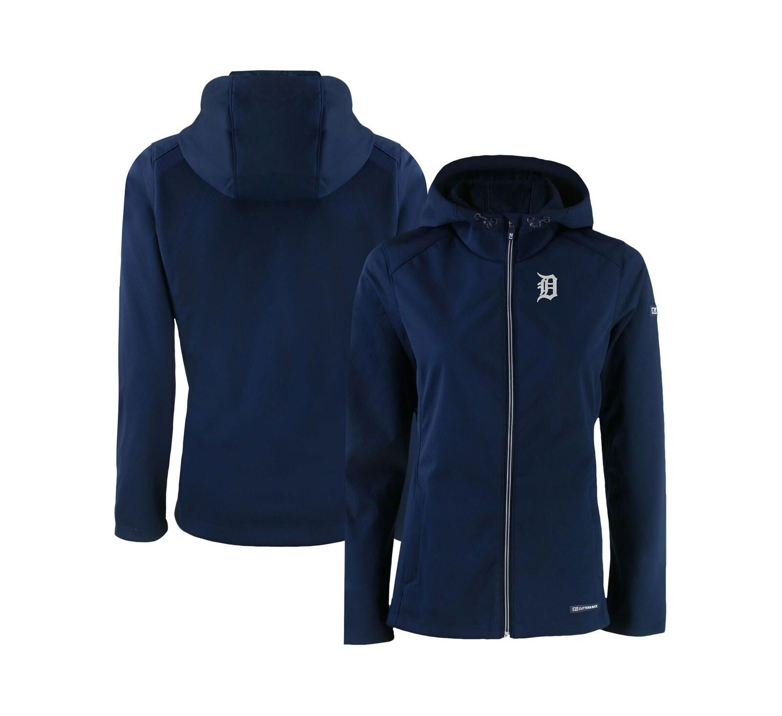 Cutter & Buck Women's Navy Detroit Tigers Evoke Eco Softshell Full-Zip Jacket