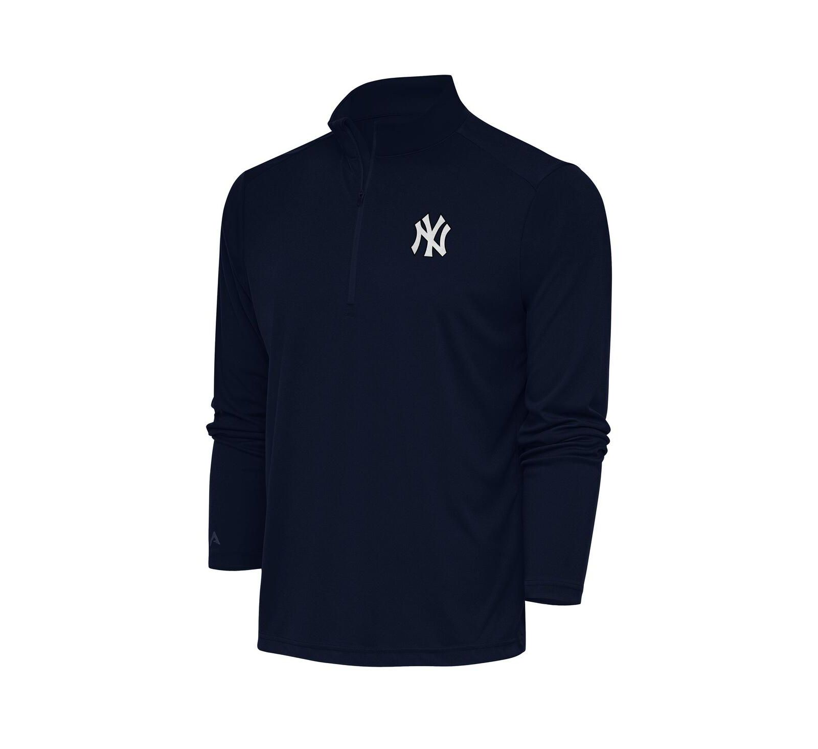 Antigua Мужская куртка New York Yankees Metallic Tribute на молнии, темно-синяя