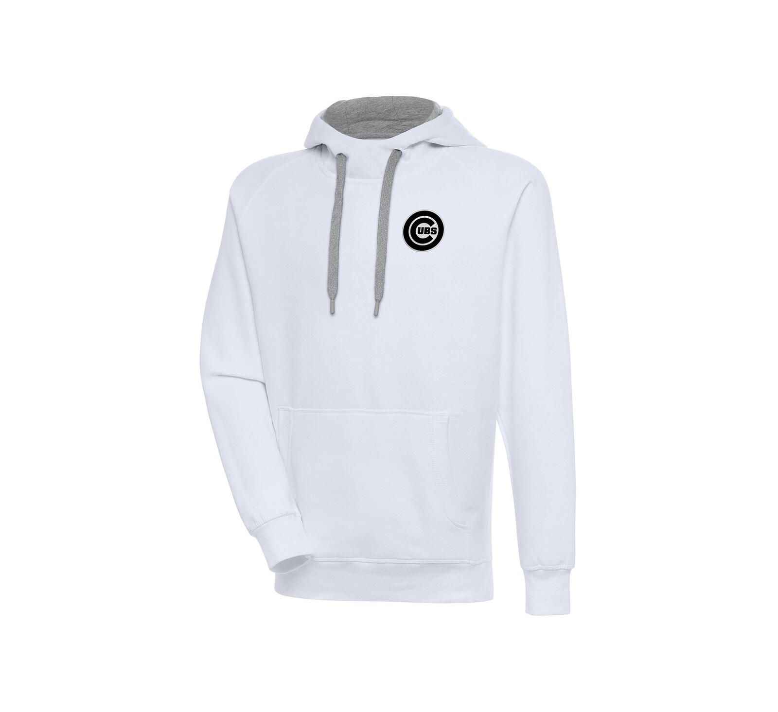 Мужское худи Antigua White Chicago Cubs Metallic Victory Pullover