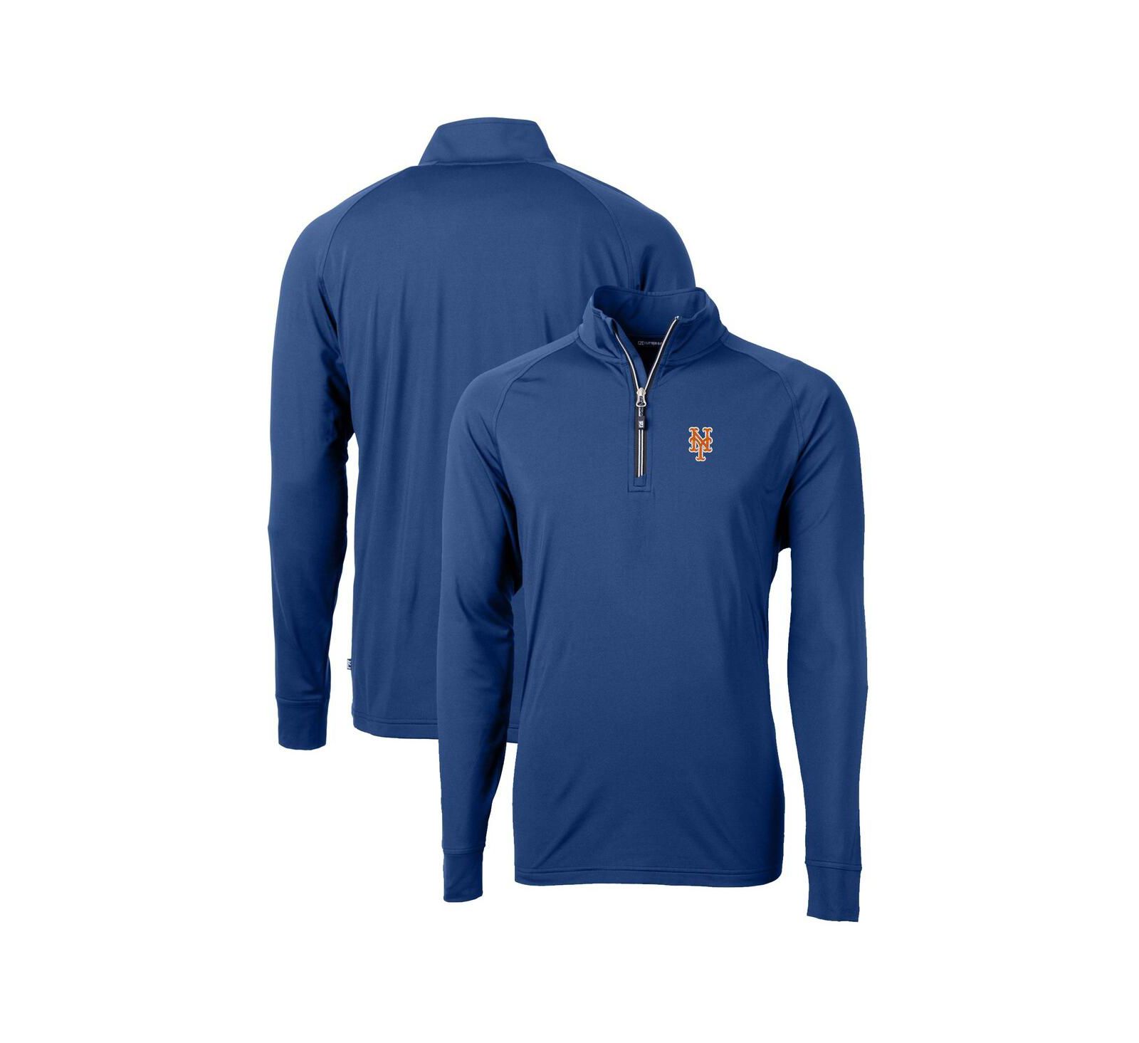 Мужской джемпер Cutter & Buck Royal New York Mets Adapt Eco Knit Stretch Quarter-Zip