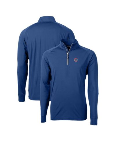 Cutter & Buck Men's Royal Chicago Cubs Adapt Eco Knit Stretch Quarter-Zip Pullover