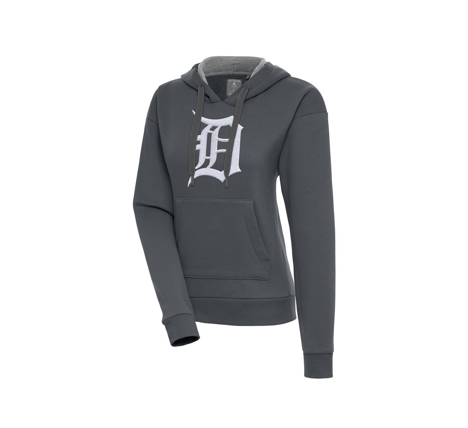 Женское худи Antigua Detroit Tigers Victory Charcoal Pullover