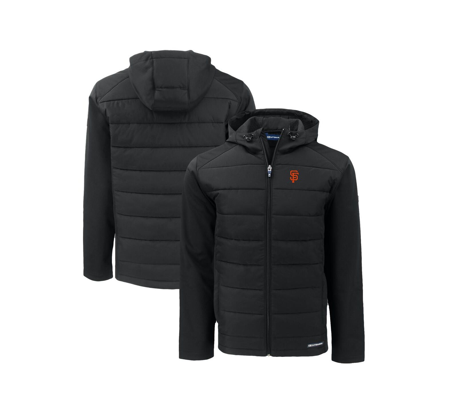 Мужское худи Cutter & Buck Black San Francisco Giants Evoke Hybrid Eco Softshell Full-Zip
