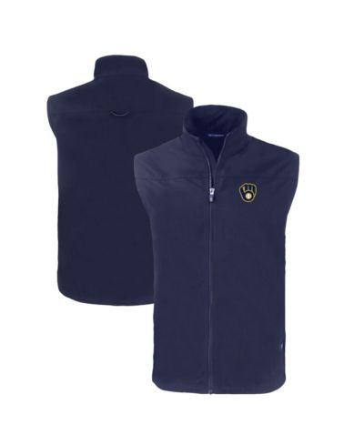 Cutter & Buck Мужская ветровка Full-Zip Navy Milwaukee Brewers Charter Eco