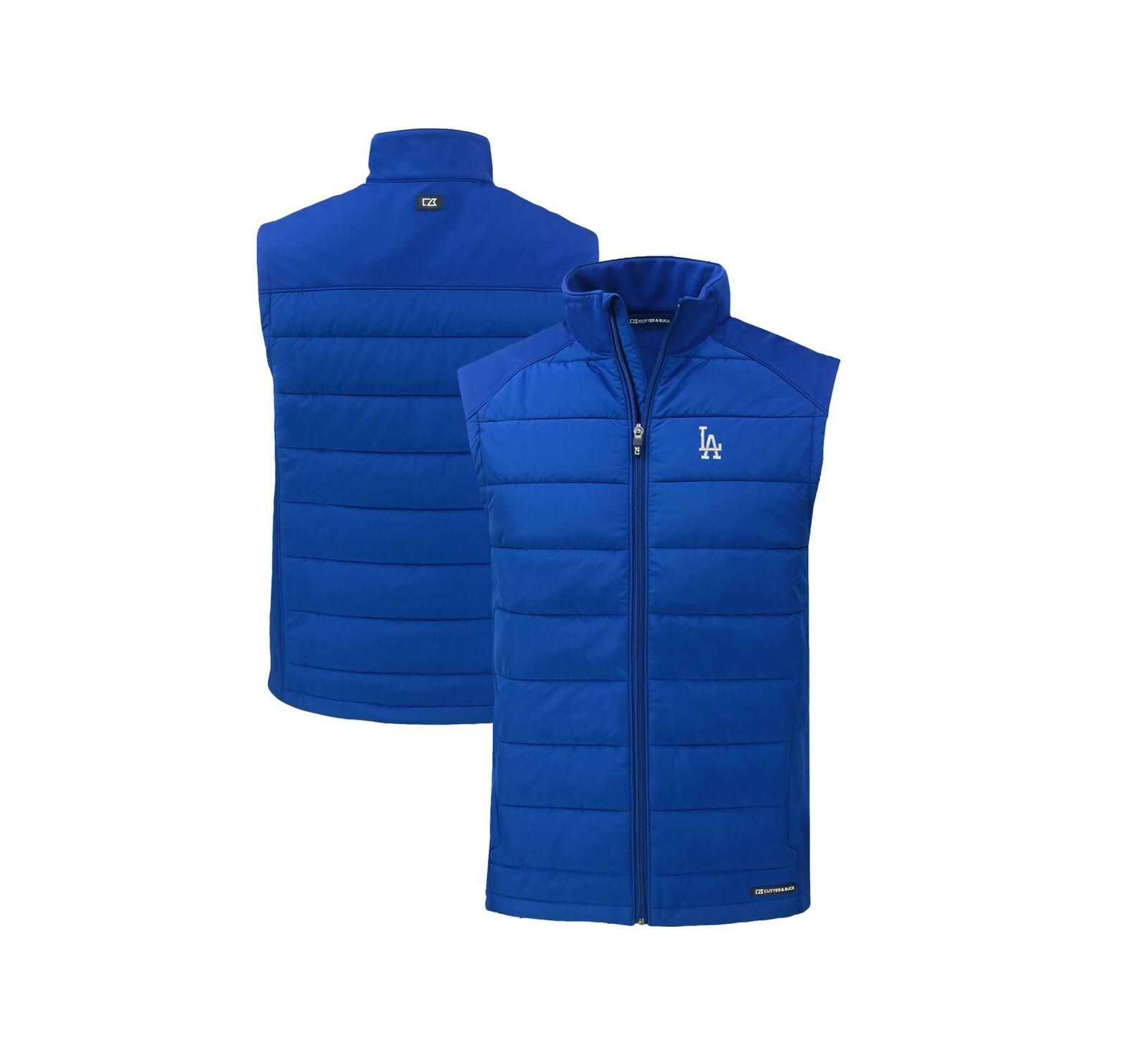 Cutter & Buck Men's Royal Los Angeles Dodgers Evoke Hybrid Eco Softshell Full-Zip Vest