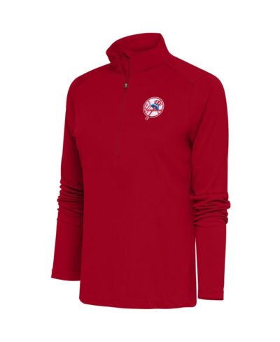 Женский джемпер Antigua New York Yankees Cooperstown Tribute Half-Zip Pullover Red