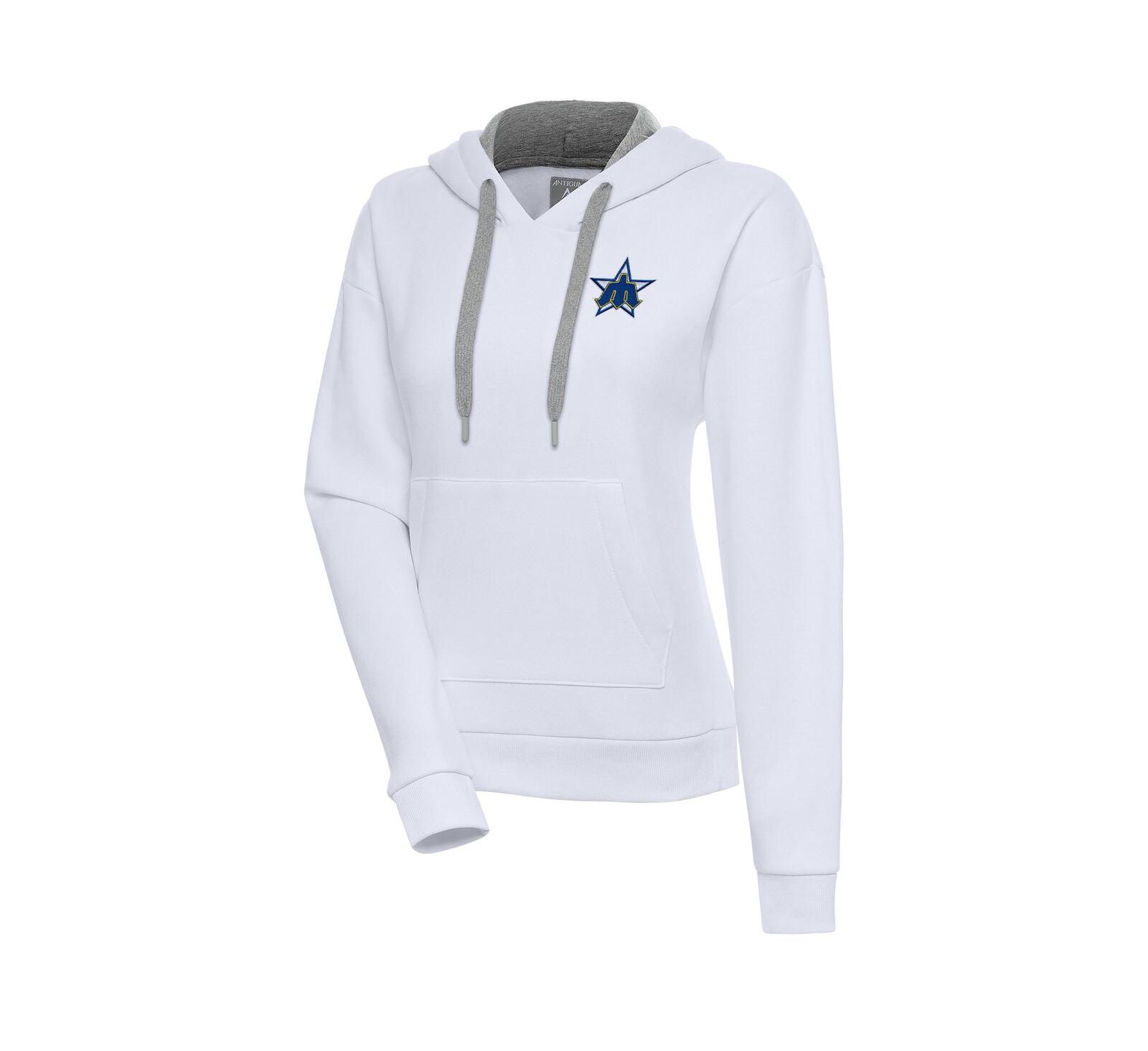 Женское худи Antigua White Seattle Mariners Cooperstown Victory Pullover