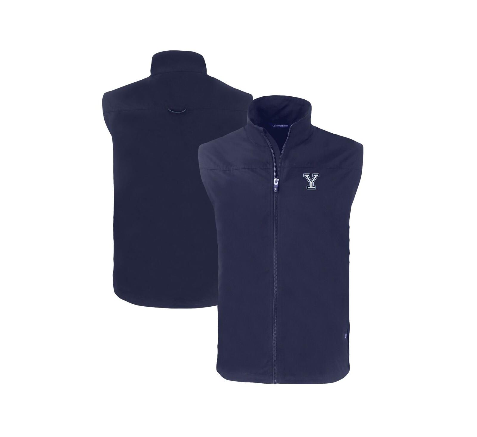 Мужской жилет Cutter & Buck Navy Yale Bulldogs Charter Eco Full-Zip