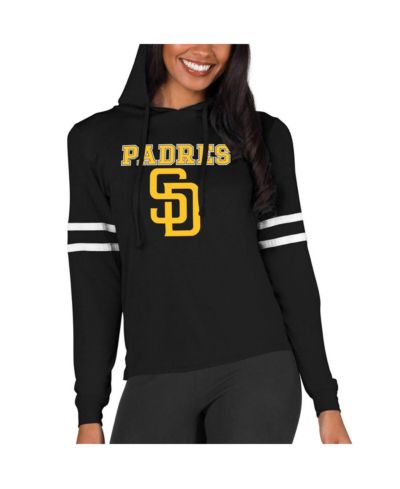 Concepts Sport Женское легкое худи San Diego Padres Marathon, черное