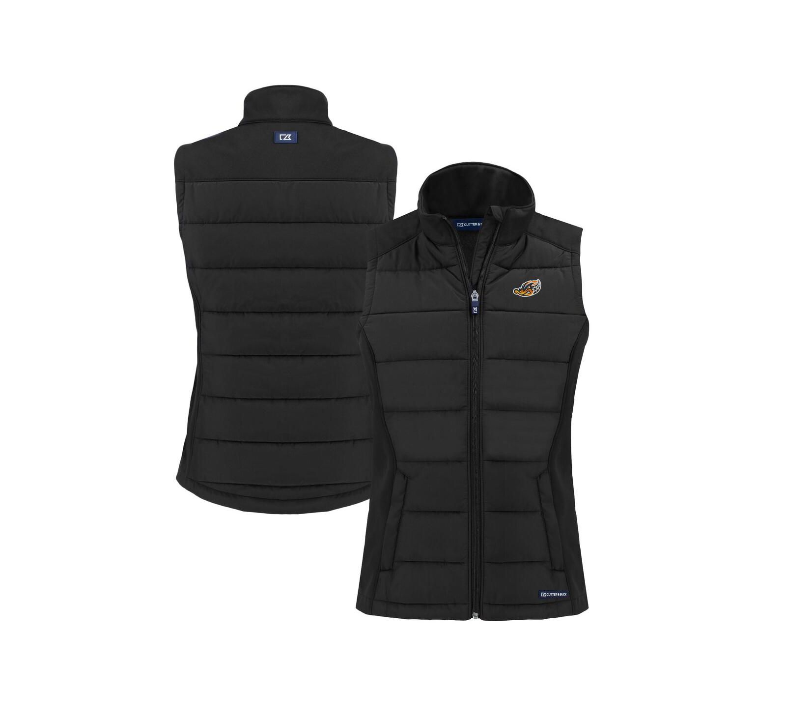 Женская жилетка Cutter & Buck Akron RubberDucks Evoke Hybrid PrimaLoft Eco Softshell Full-Zip, черная