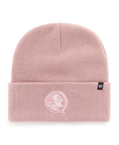 Вязаная шапка '47 Brand Women's Pink Florida State Seminoles Haymaker с отворотом