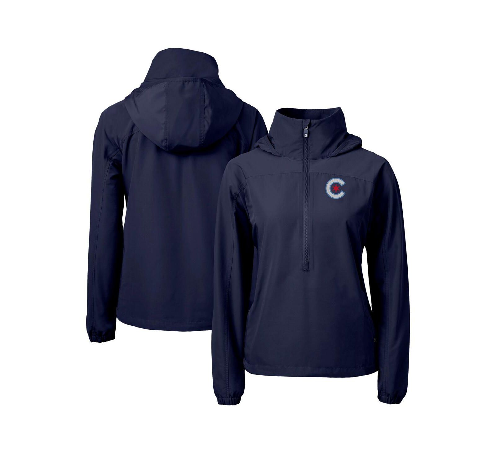 Cutter & Buck Women's Navy Chicago Cubs City Connect Charter Eco Анорак-куртка